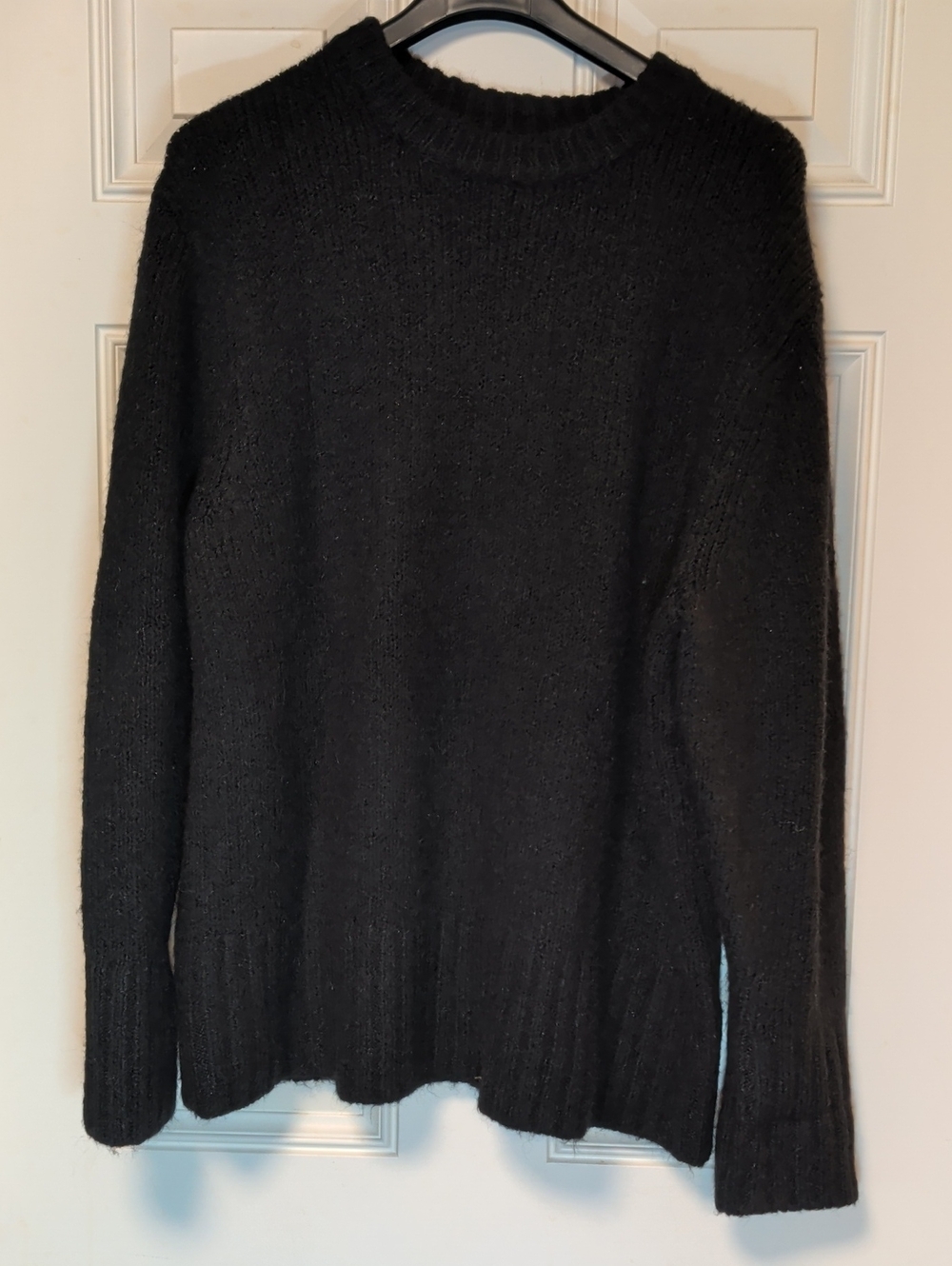 Pistola Black Knit Crewneck Sweater Size M Soft Stretch Pullover